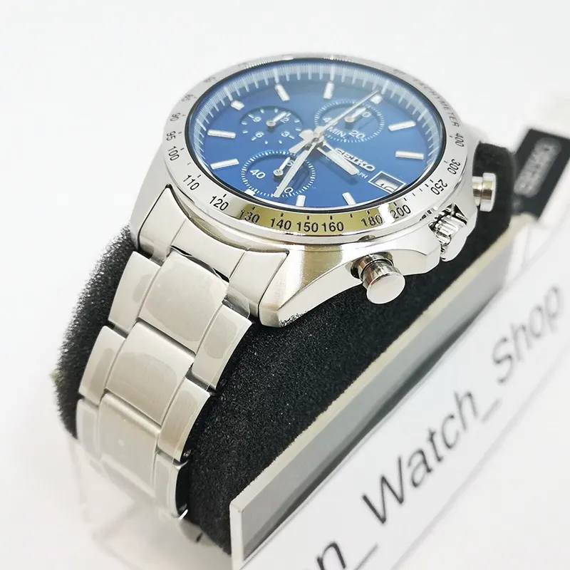 Seiko Spirit Chronograph Blue Dial Hardlex Men’s Watch- SBTR023